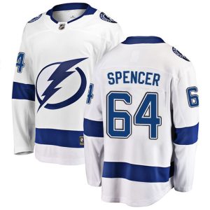 Herren Tampa Bay Lightning Eishockey Trikot Matthew Spencer #64 Breakaway Weiß Fanatics Branded Auswärts